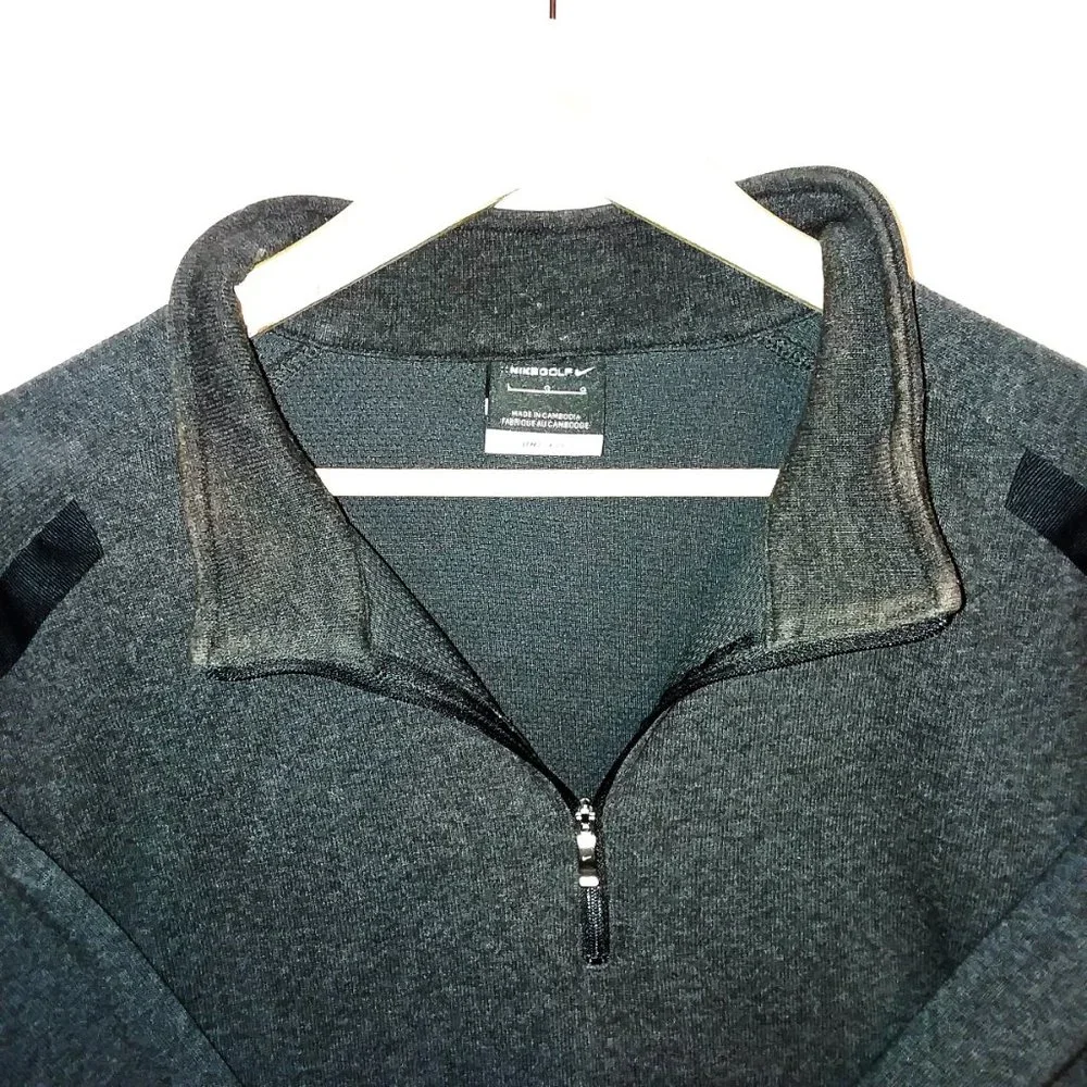 Nike Golf Men's Charcoal/Black Dri-Fit Half Zip L